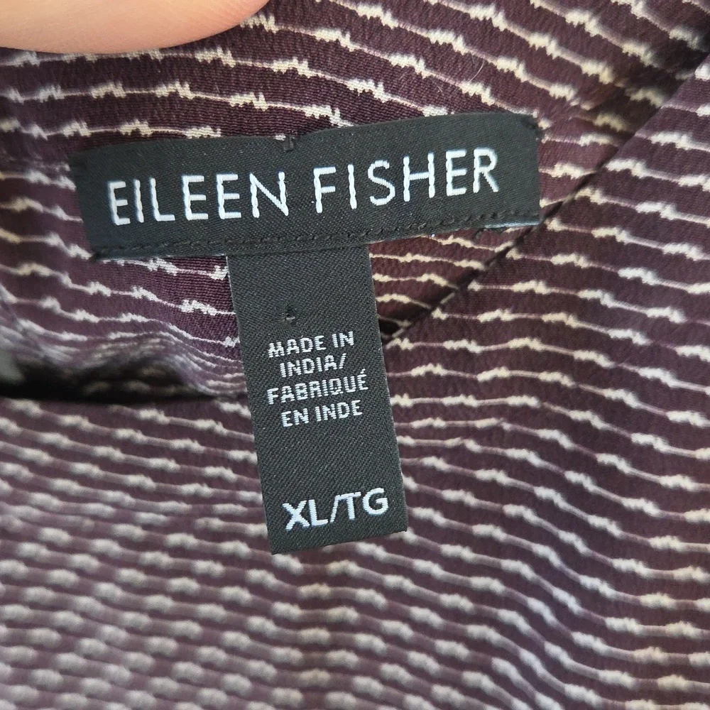 Eileen Fisher Cassis Silk‎ Sleeveless Blouse Maroon Womens XL NWOT
